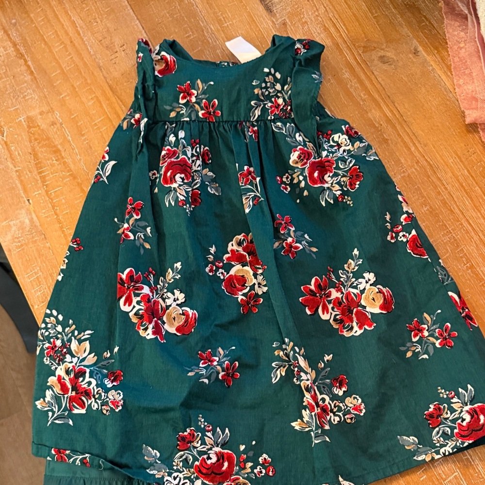 Carter's Green Floral Kids Dress